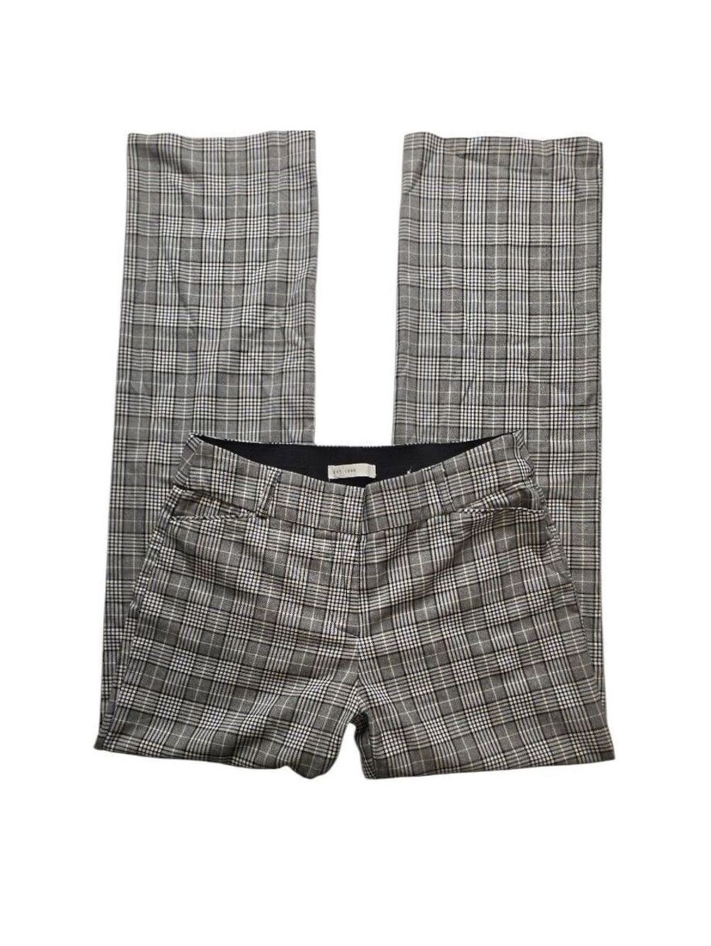 C Est 1946 Womens Plaid Wide Leg Trousers Gray and Black Dark Academia Size 6